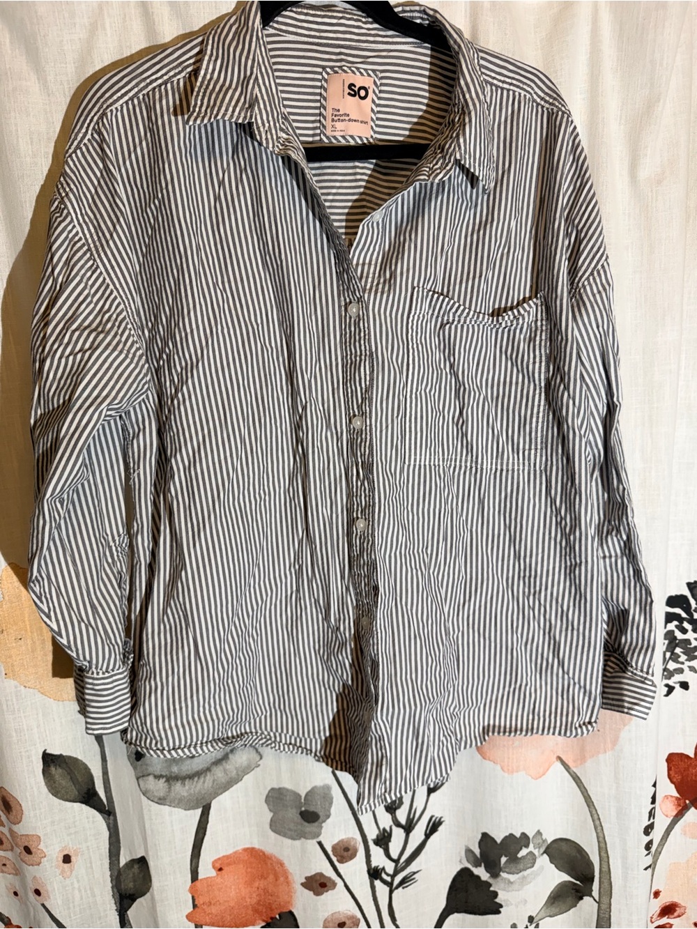 SO The Favorite Button-Down Striped Shirt – Women’s Size XL - Picture 3 of 9